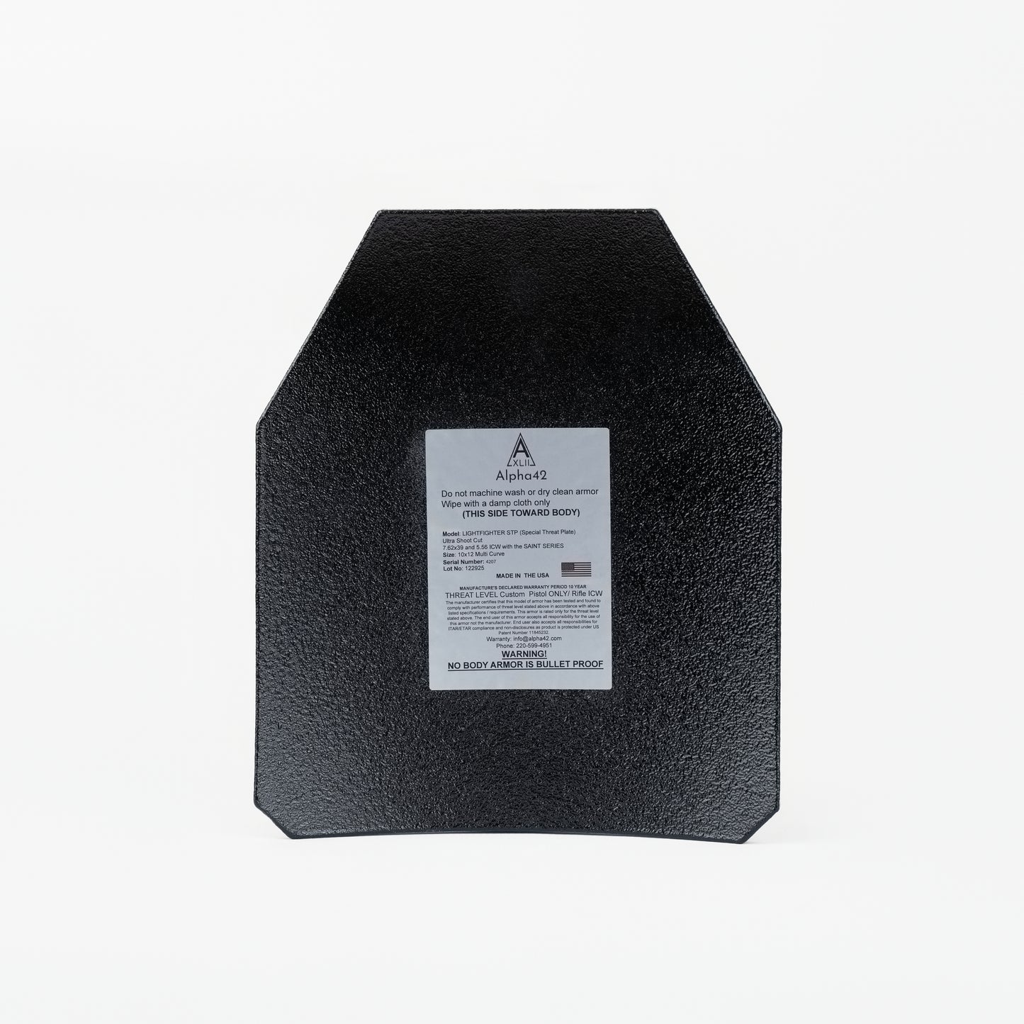 LIGHTFIGHTER series UHMWPE Multicurve Armor Plate