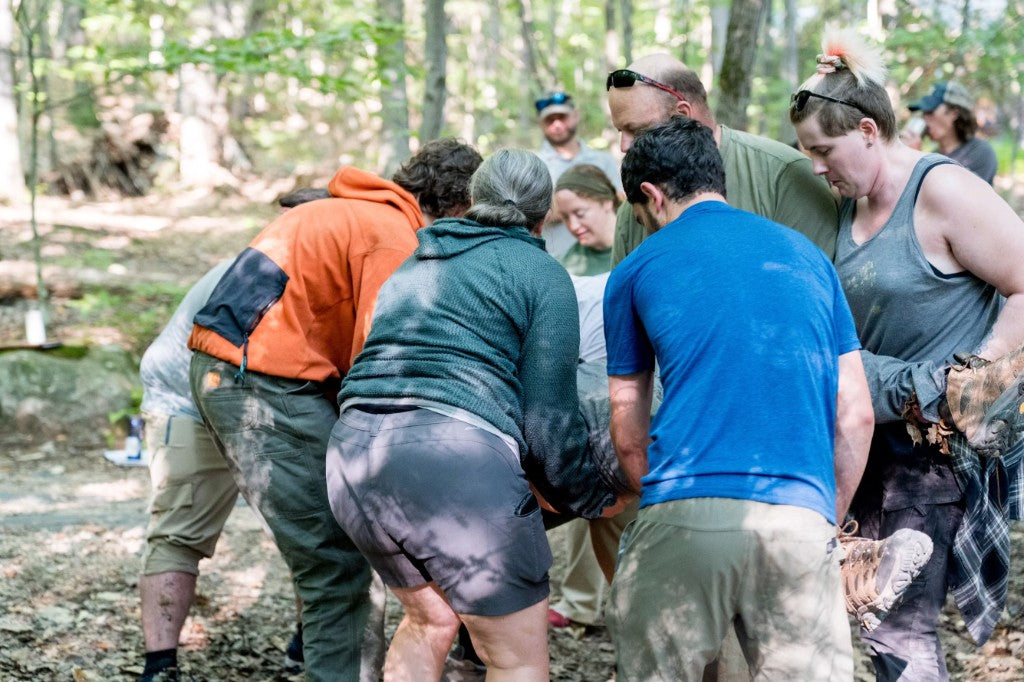 Community working together outdoors